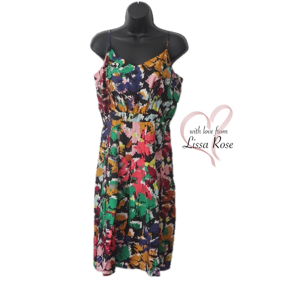 Abstract Floral Silk Dress (J. Crew)
